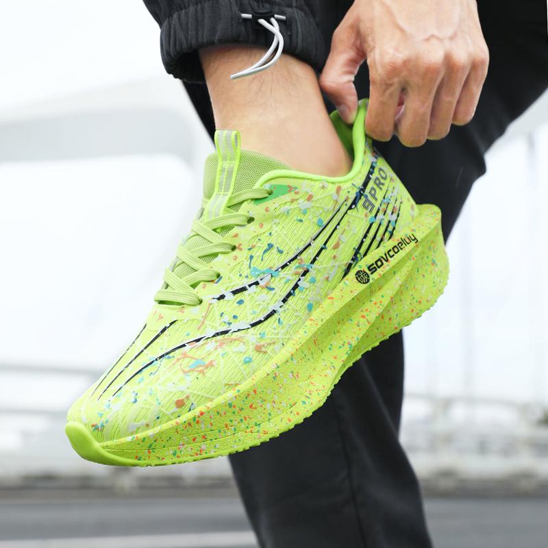 Mote Snøresko Løpesko Menn Kvinner Demping Joggesko Trening Sportssko Sklisikre Tykksålede Trenere Pustende