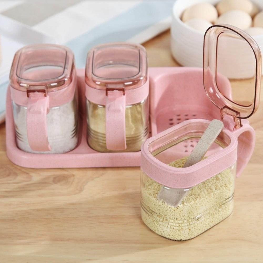 Dust-proof Spice Storage Bottle Food Grade Seasoning Box Set Durable Spice Container Cooking Use