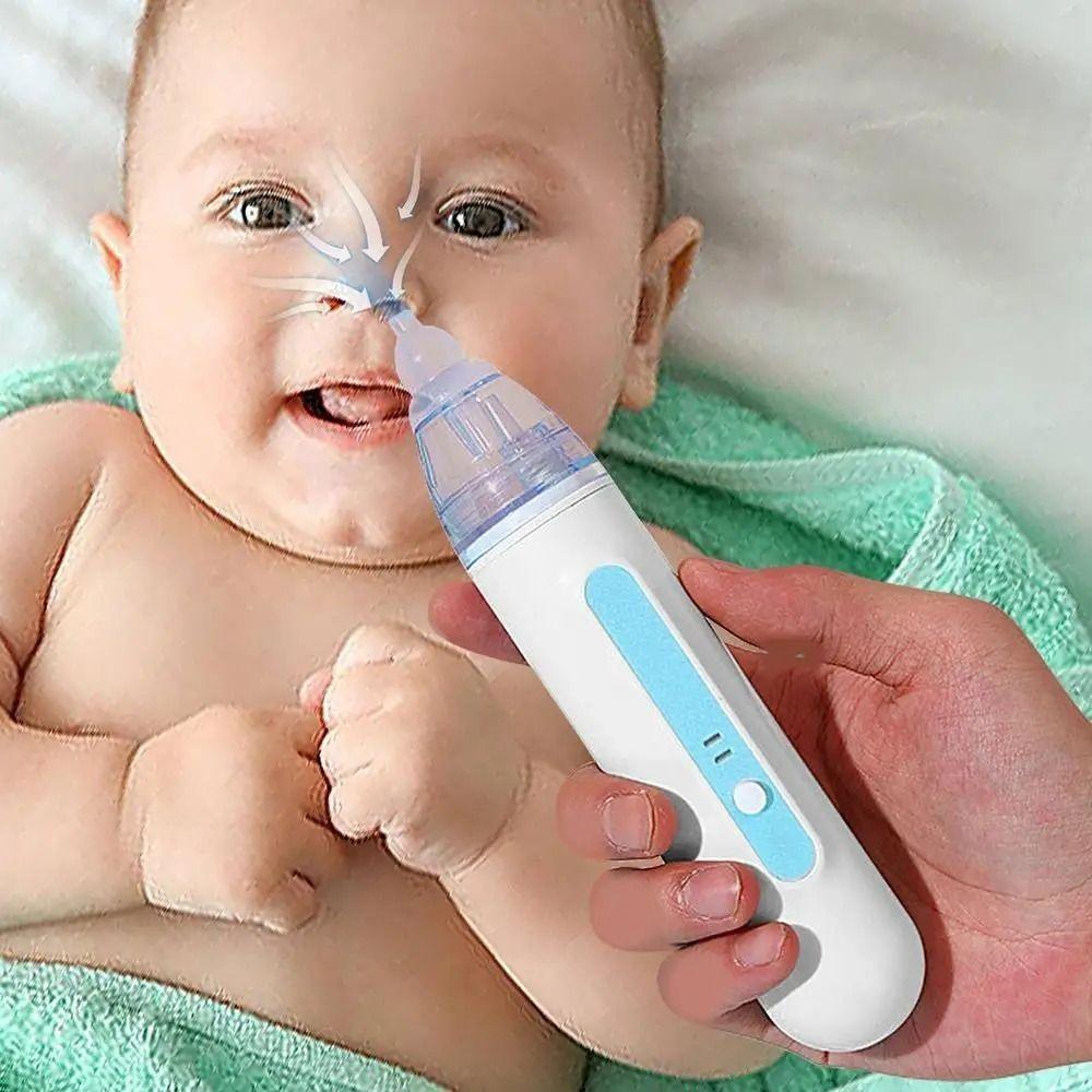 Silicone Nasal Aspirator Electric Adjustable Nose Cleaner Health Safety With Silicone Tips