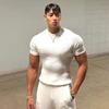 Men S Waffle Knit Short Sleeve Fitted Casual T Shirt