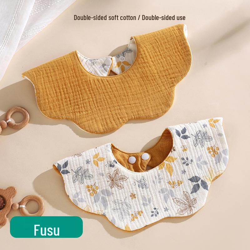 Korean Style 360° Waterproof Baby Bibs - Double-Sided Pure Cotton Gauze