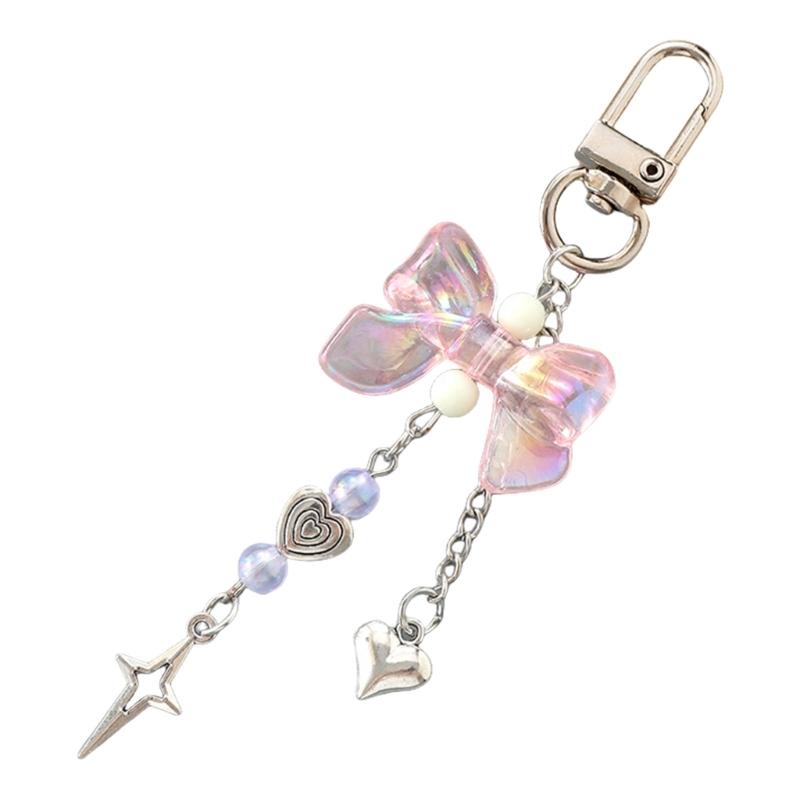 

Car Keychain for Women Girls Cute Keychain Bag Charms Metal Heart Bowknot Keychain Accessories for Backpacks,Wallets