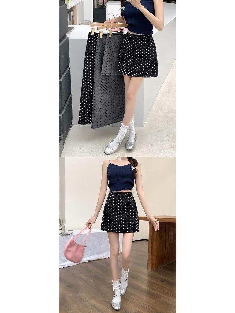 2026 Damen High-Waist A-Linien Polka Dot Midi-Rock mit Schlitz - Neuer Sommer-Artikel