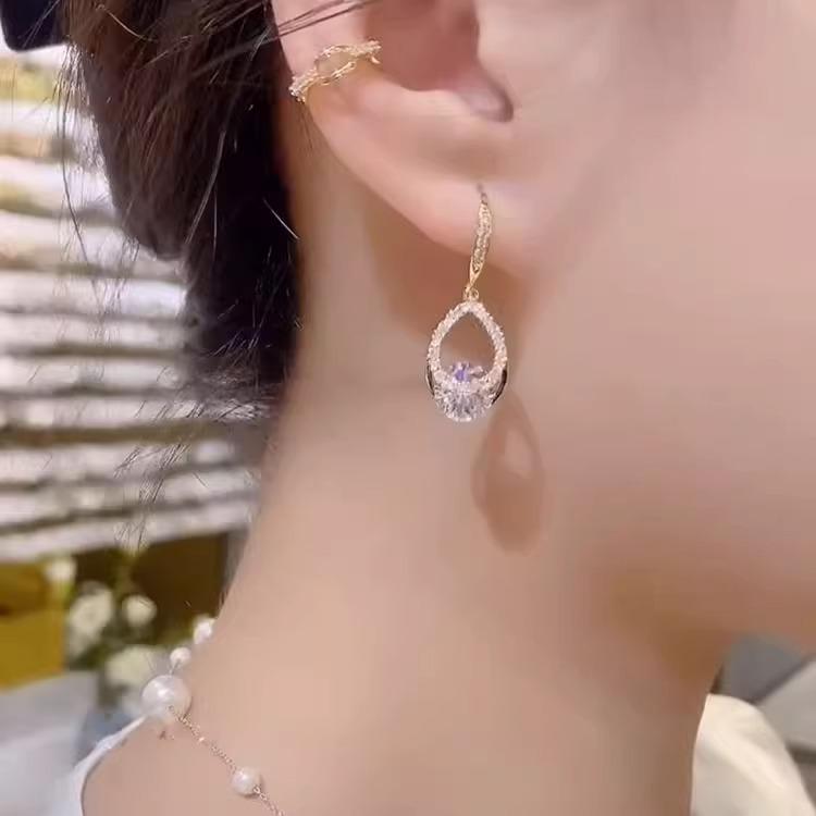 Koreańskie Kolczyki Wiszące w Kształcie Kropli Wody dla Kobiet