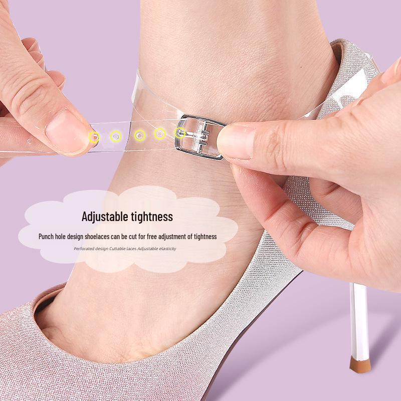 Escarpins Réglables avec Support de Cheville Invisible à Enroulement