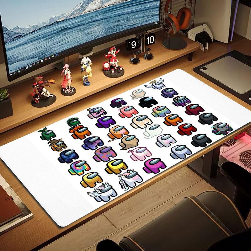 Among Us Large Size Mouse Pad Large Gaming Table Cushion Non-slip Laptop Tablet Big Mousepad XXL Mat Mini PC Playmat With Lock Edge