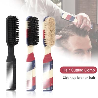 Barber Fade Brush And Comb Fading Brush Bundle Soft Bristles 2-in-1 Comb Haircutting Cleaning