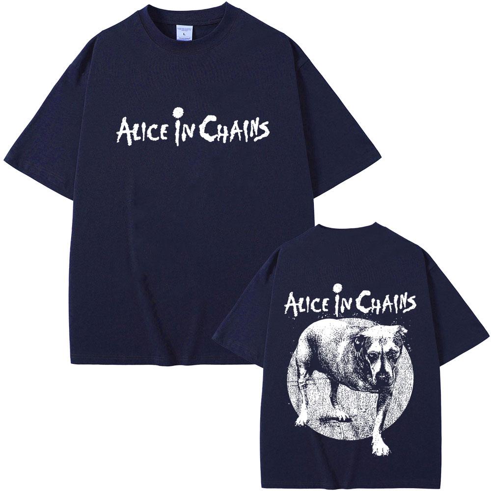 Rock Band Alice In Chains Double Sided Graphic Tshirt Summer Men Women Casual High Quality Cotton Tshirt Male Vintage T Shirts