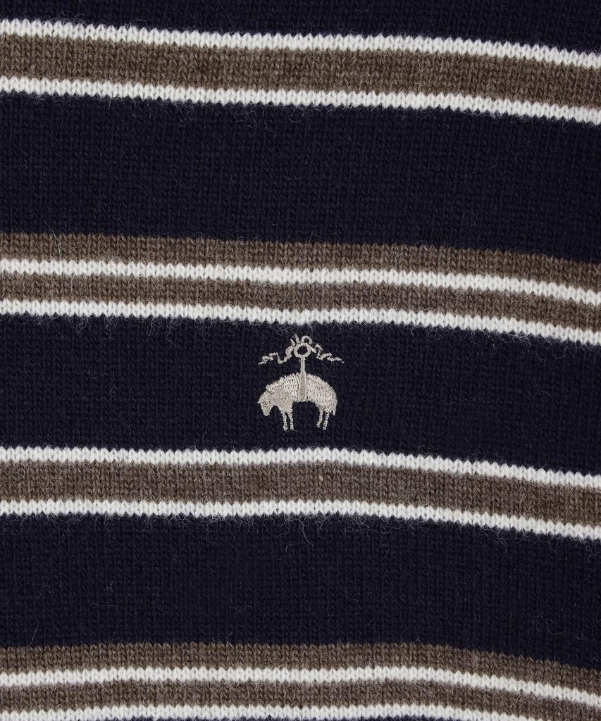 BROOKS BROTHERS Wool Striped Sweater (Navy) (Bbwrmbg409)