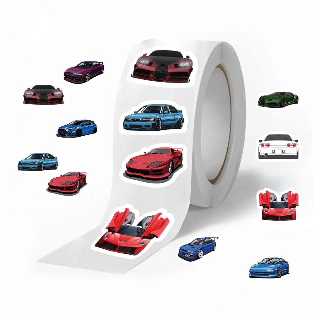 500Pcsroll Children Cars Reward Stickers School Students Cartoon Encouragement Sticker For Kids Scrapbooking Label Decoration