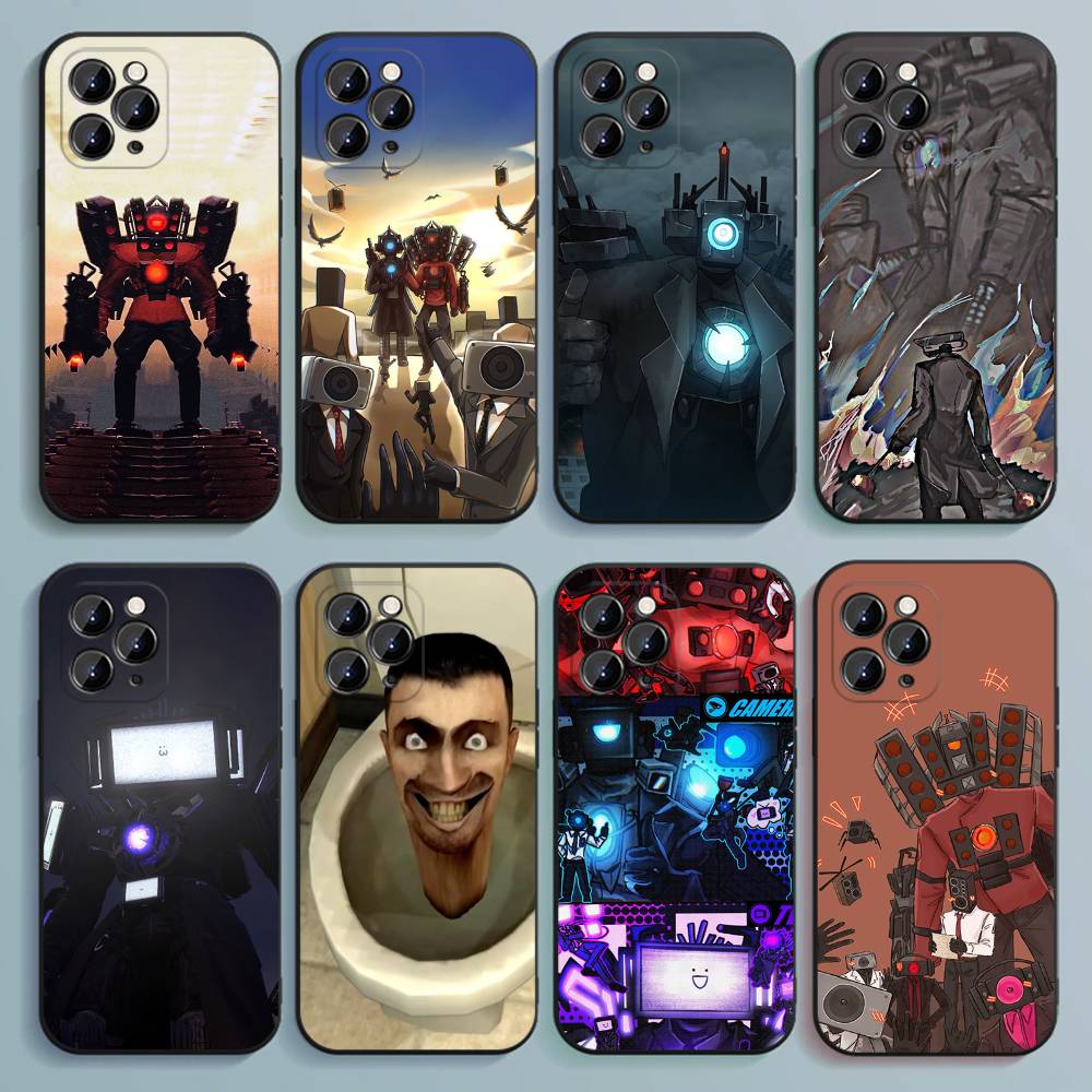 S-Skibidi T-Toilet (1) Phone Case For iPhone 17,16,15,14,13,12,Pro,Max,Plus,E,SE4,Air,Mini Black Soft Cover
