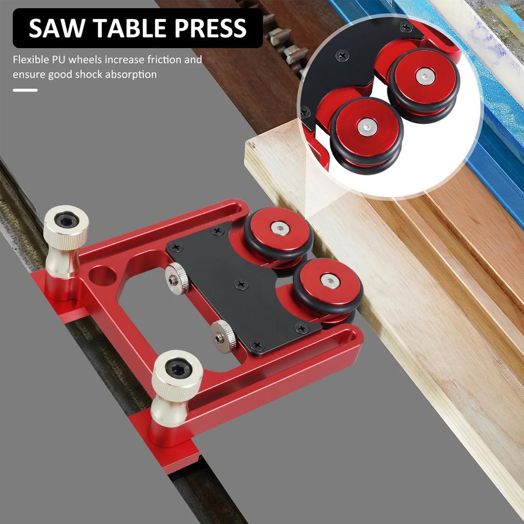 New Stock Guide Roller Aluminum Alloy One-Way Table Saw Feeding Guide Roller Adjustable Featherboard Anti-Rebound Feather Board