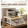 Modern Kitchen Microwave Stand Solid Wood and Metal Storage Shelf Sturdy Organizer for Space Saving Counter