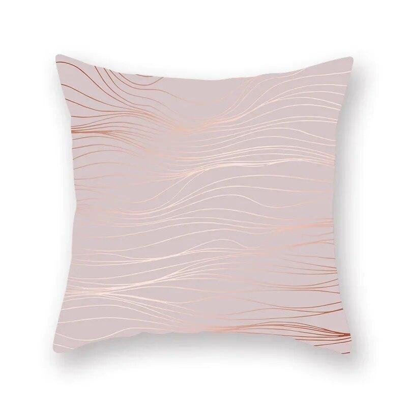 Rose Gold Abstract Printing Throw Pillow Cover Living Room Sofa Office Car Seat Lumbar Cushion   Home Decoration
