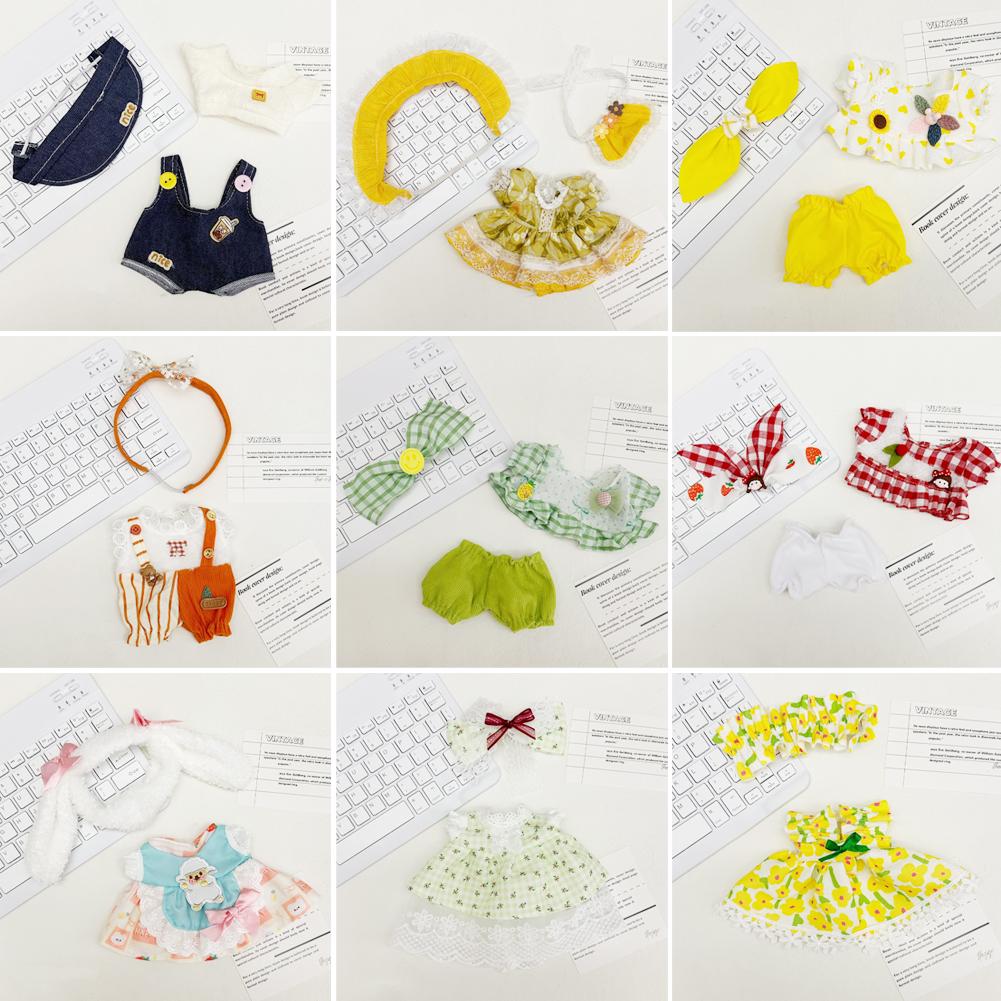 Para 20CM Algodão Boneca Macacão Desenho Animado Boneca de Pelúcia Substituição Roupa Brincando Acessórios Casa Mini Roupas