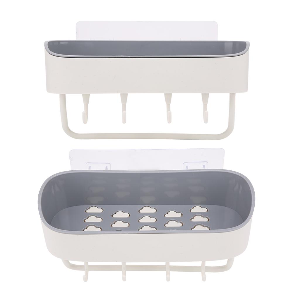 Bez wiercenia, montowany na ścianie półka łazienkowa, organizer na szampon i żel pod prysznic, akcesoria(Beżowy )