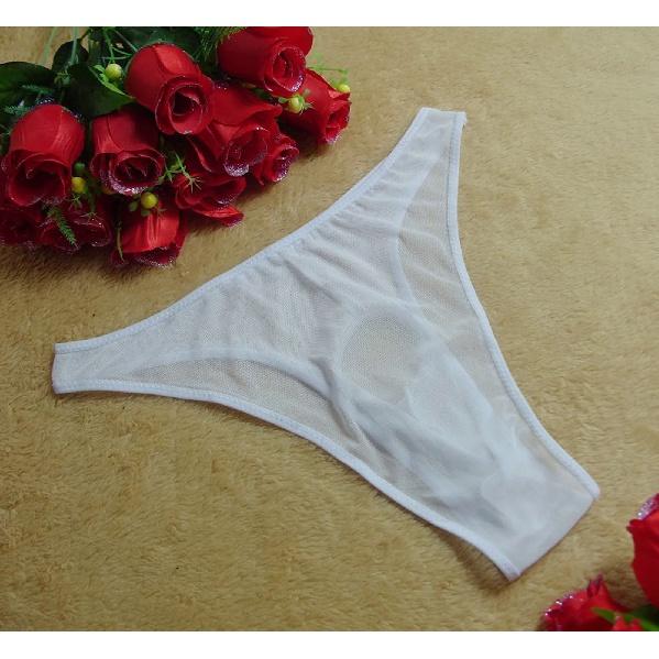 Sexy Underwear Men Passion T-back Perspective Gauze Hole Underpant Sexy Lingerie Men Underwear Solid Sexy Lingerie