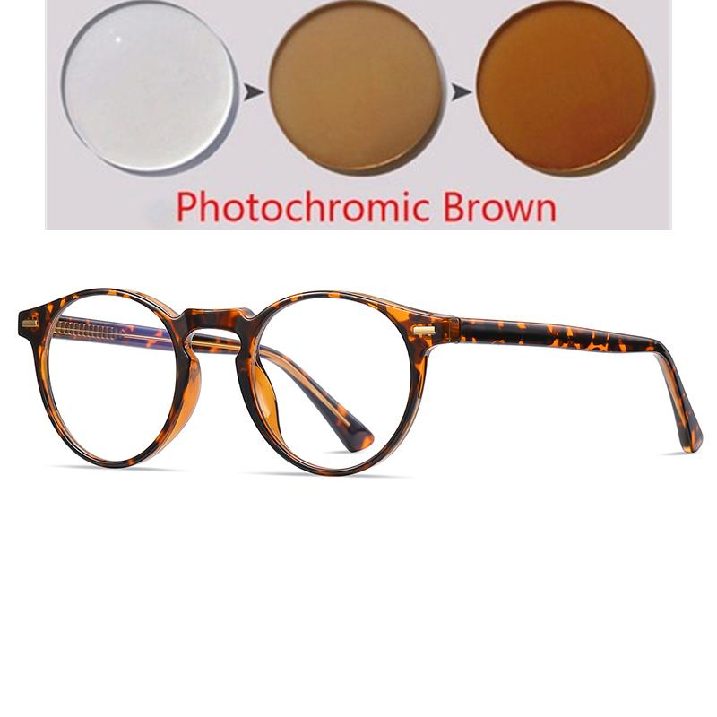 Anti Blue Rays Round Prescription Glasses For The Nearsighted Leopard Frame Student Prescription Spectacles 0 -0.5 -0.75 To -6.0
