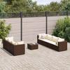 Vidaxl 8-Cz. Tuin Lounge Set, Met Kussens, Bruin