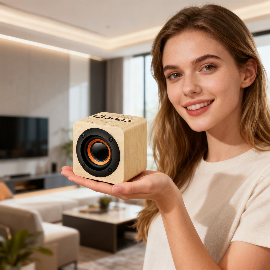 Personalized Customized Wireless Bluetooth Square Wooden Speaker