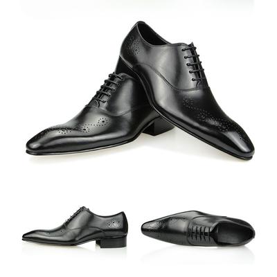Scarpe Eleganti Nere Oxfords da Uomo di Lusso per Affari, Festa, Banchetto, Quotidiano, Retro, in Vera Pelle, Stringate, Fatte a Mano, Scarpe da Matrimonio