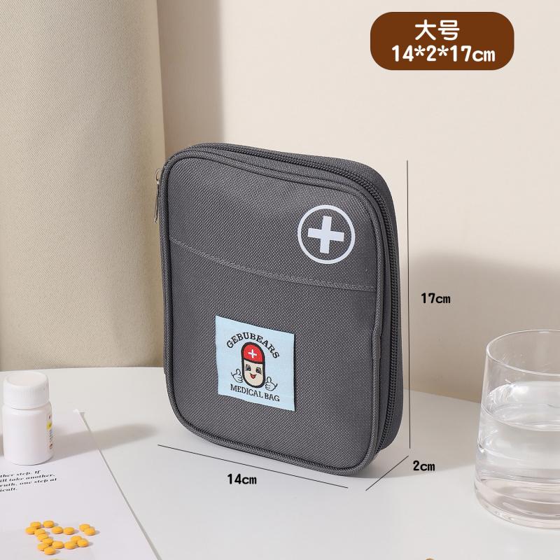Portable First Aid Storage Bag Oxford Cloth Medicine Organizer Pouch With Zipper Compartments For Home Travel Outdoor Daily Use Small Items