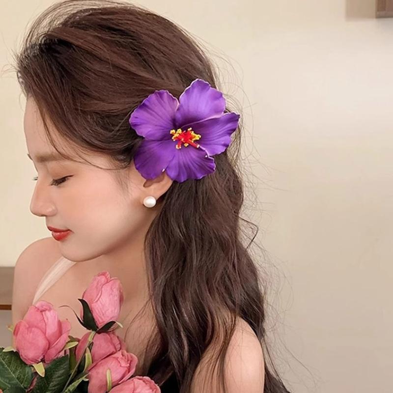 Pack Of 3 Flower Hair Clip For Women Slip Resistant Plumeria Plan Party Wedding Hair Styling