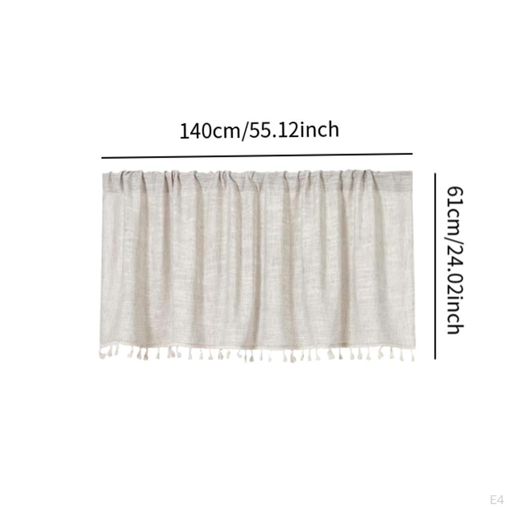 Curtain Valance for Kitchen , Short Design with Blackout Option and Rod Pocket
