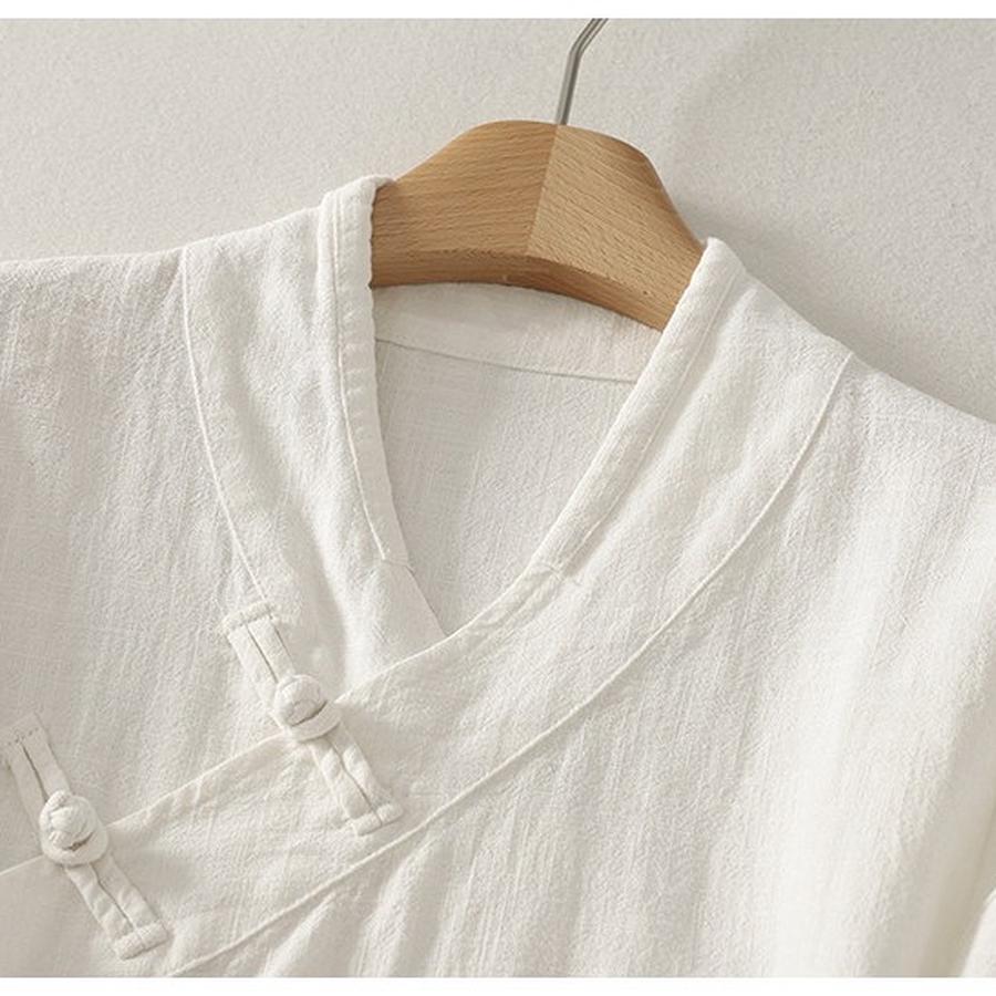 Elegant Vintage Chinese Style Shirt for Women Zen Buddhist Robe, Tea Party Outfit, Long Sleeve Open Cardigan