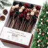 Velvet Material Foam Ball Ornaments Foam Core Handmade Artificial Christmas Tree Decoration Branches Pick 6 Balls Set