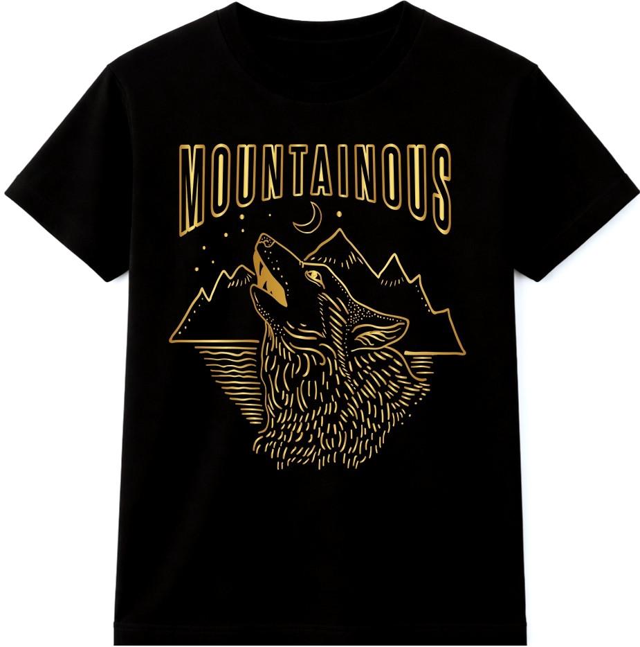 Wolf Howling T Shirt Mountain Moon Wildlife Animal Graphic Tee S