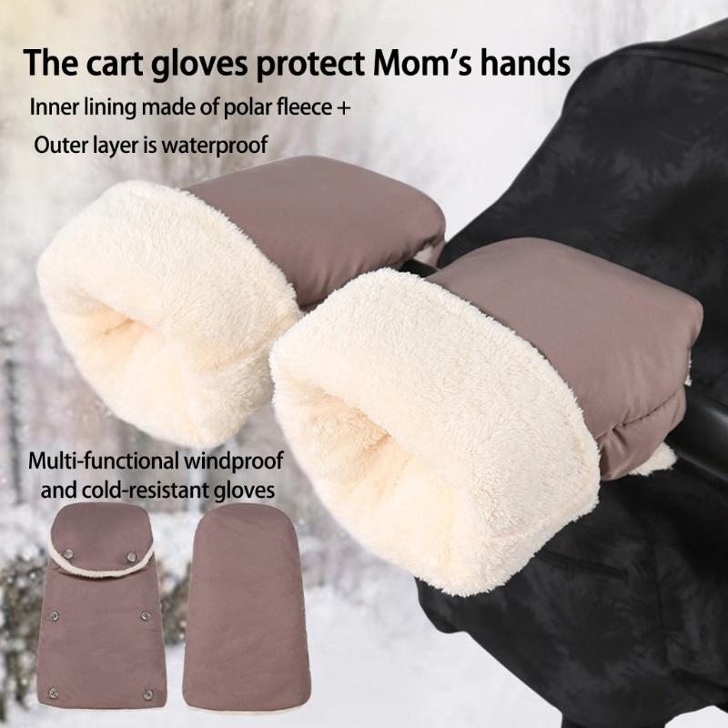 Waterproof Windproof Push Chair Gloves Strollers Hand Muff With Soft Fleece Lining For Pram
