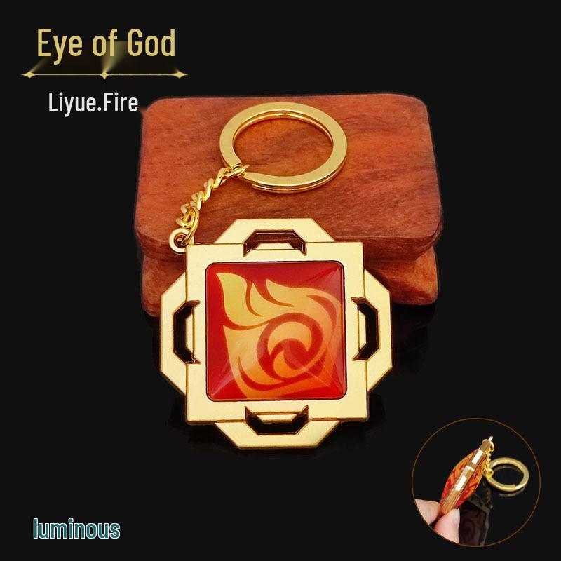 YS Dual-Sided Luminous God's Eye Glass Pendant Keychain