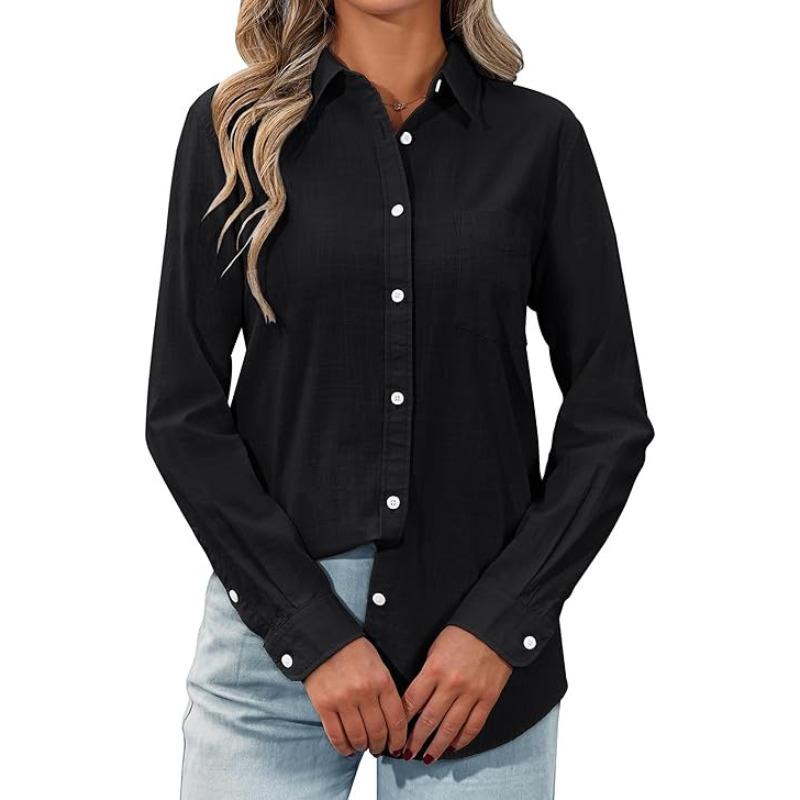 JPNTKY Women's Fashion Casual POLO Neck Long Sleeve Blouses & Shirts