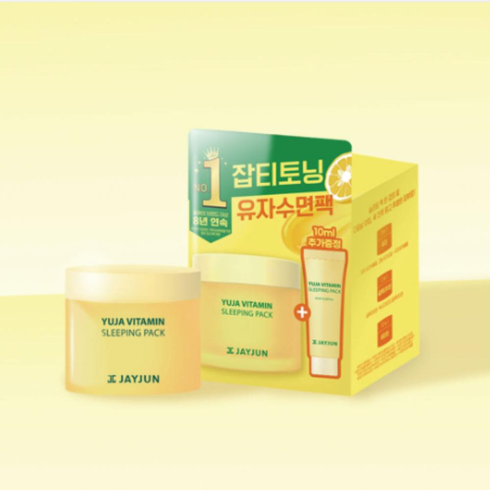 JAYJUN Набор ночных масок Yuza Vitamin 70 мл + 10 мл | Осветляющая и тонизирующая ночная маска с экстрактом юзу