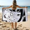 Bande Dessinée Horreur J-Junji I-Ito Serviette Serviette de Plage Surdimensionnée Séchage Rapide Serviette Absorbante Douce Natation Serviettes de Plage pour Hommes Femmes