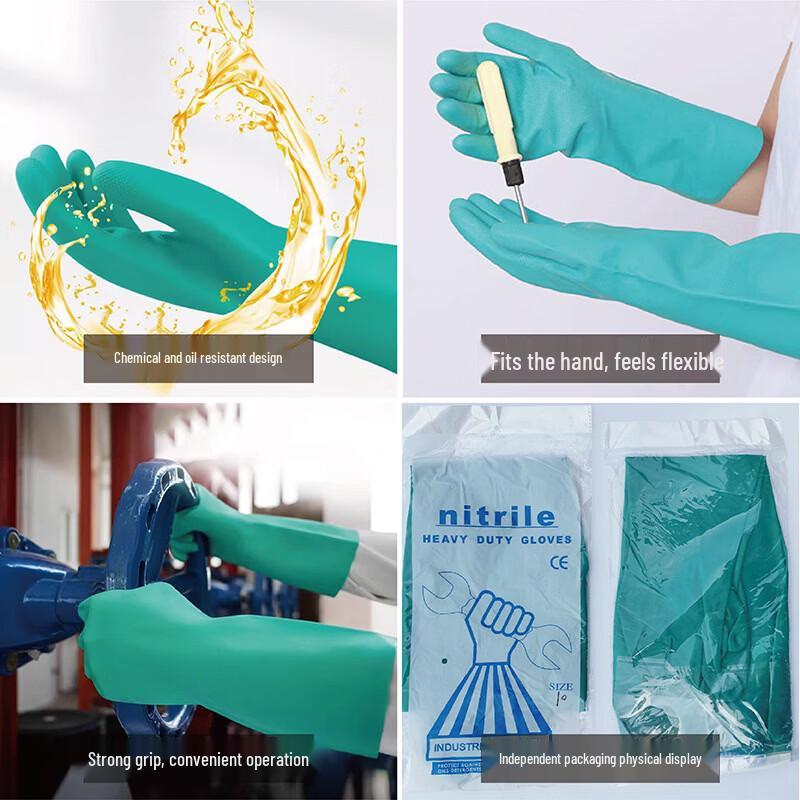 CNMF Green Nitrile Chemical Protection Gloves