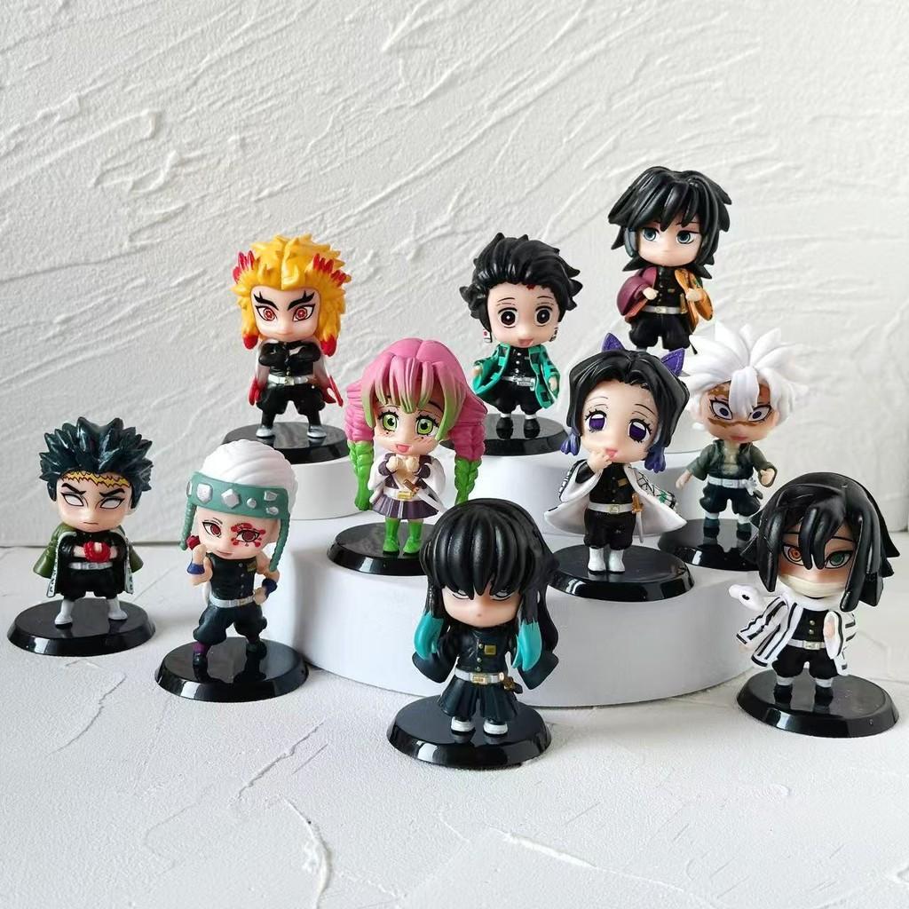 Demon Slayer Pvc Figure Set With Collectible Character Toys For Anime Fans