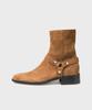 Firenze Atelier Slim Toe Velcro Line Suede Zip-Up Boots 3344-Qs [Mid Brown]