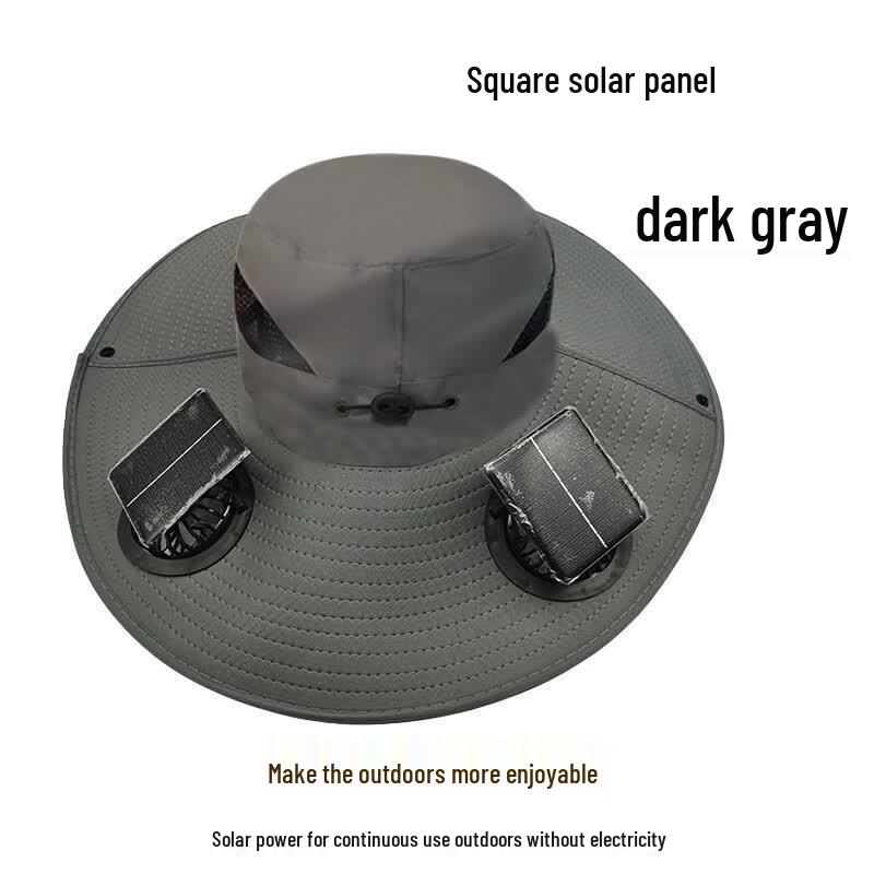 Ronglv Solar Powered Dual Fan Cooling Bucket Hat