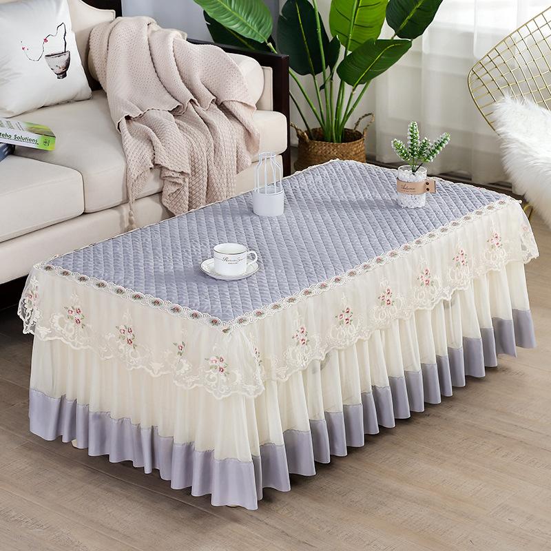 Modern Simple Household Tablecloth Processing Cotton And Linen Fabric Rectangular Peach Skin Velvet Table Cloth Coffee Table Cloth