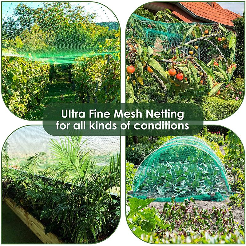 Reusable Green Anti Bird Protection Net 15mm Mesh Garden Plant Netting Protect Plants Fruit Trees From Bird Deer Poultry Fencing