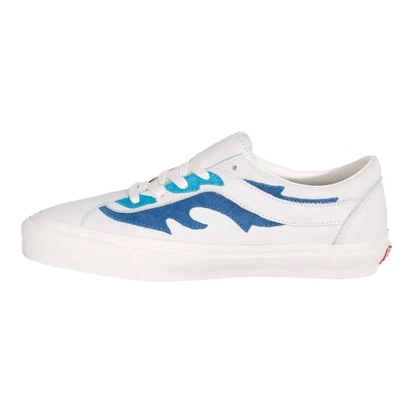 Vans Bold Ni Flamethrower Synthetic Leather Low-Top Skate Shoes Unisex sneaker White Blue VN0A4UVR2OX