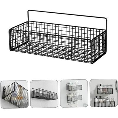 Bilayer Bathroom Grid Shelf Suspension Type Bathroom Organizer Shampoo Shower Gel Kitchen Makeup Storage Bathroom Accessories