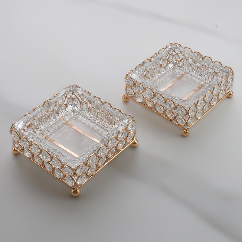 Large Crystal Glass Ashtray for Home, Office, KTV, and Hotel - Modern Luxury Design