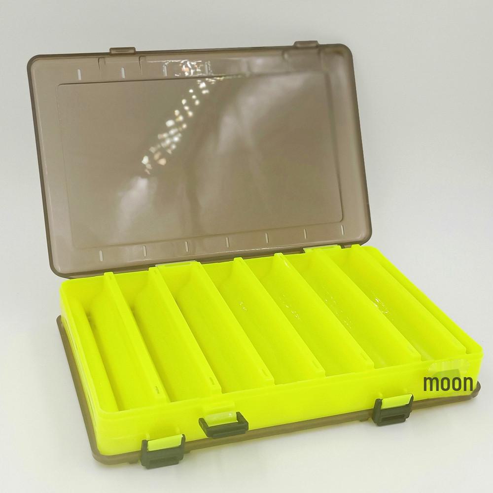 

Двухслойный деревянный ящик для рыболовных снастей с прозрачными отделениями для хранения приманок и наживок разных цветов. 10 grids (20*17*4.5cm) жёлтый