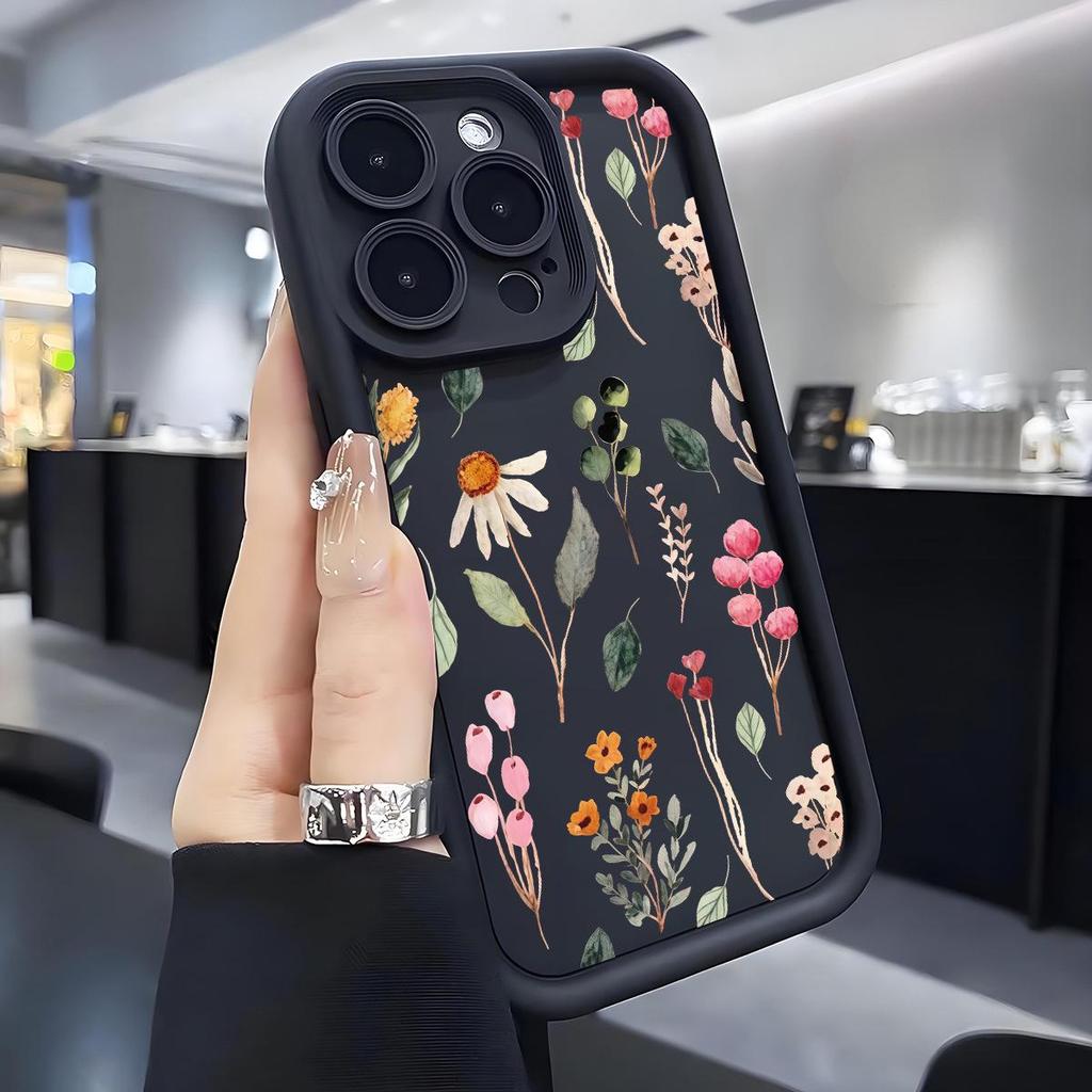 Cross-Border Floral Sandstone Sky Eye Groove Case for iPhone 15/16/17