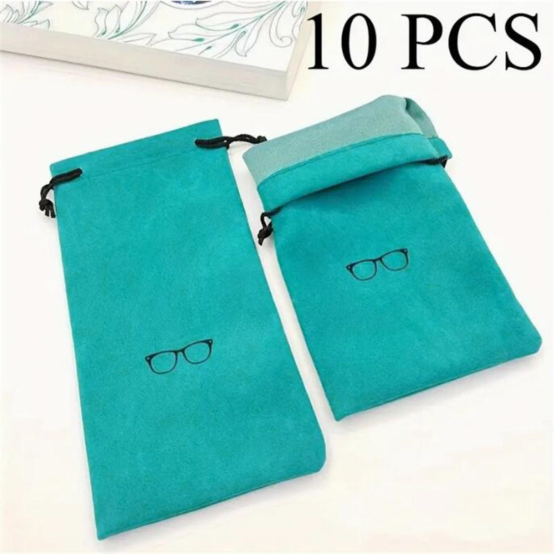 Soft Glasses Bag Drawstring Dustproof Sunglasses Case Pocket Spectacles Cloth Pouch Eyewear Accessories 10PCS