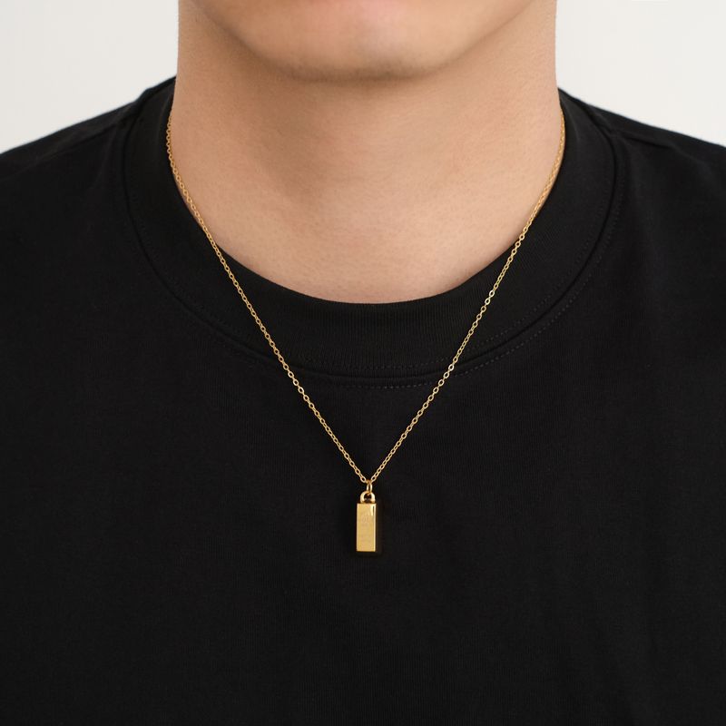 Fourpin Small Gold Necklace European Hip Hop Rap Trendy Ins Minimalist Style Easiest for Match Titanium Steel Clavicle Chain Men and Women