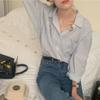Striped Shirt Female Casual Versatile Long-sleeved Shirt Cardigan Loose Jacket Vintage Basic Office Casual Women Shirt Comfortable Women's Clothes